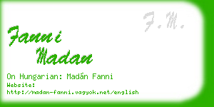 fanni madan business card
